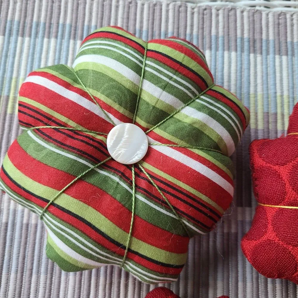 Handmade Holiday Mini Bloom Pillows - Miniature Holiday Charm Decor